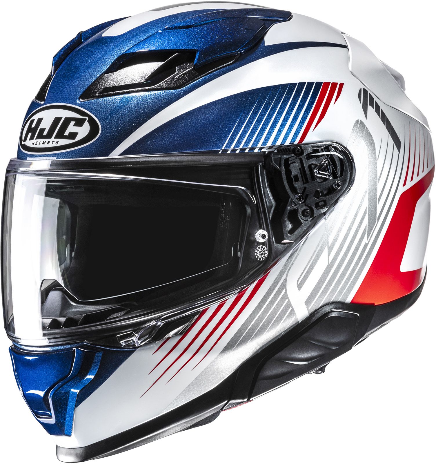 Casque intégral HJC F71 Catos Blanc - Bleu Rouge
