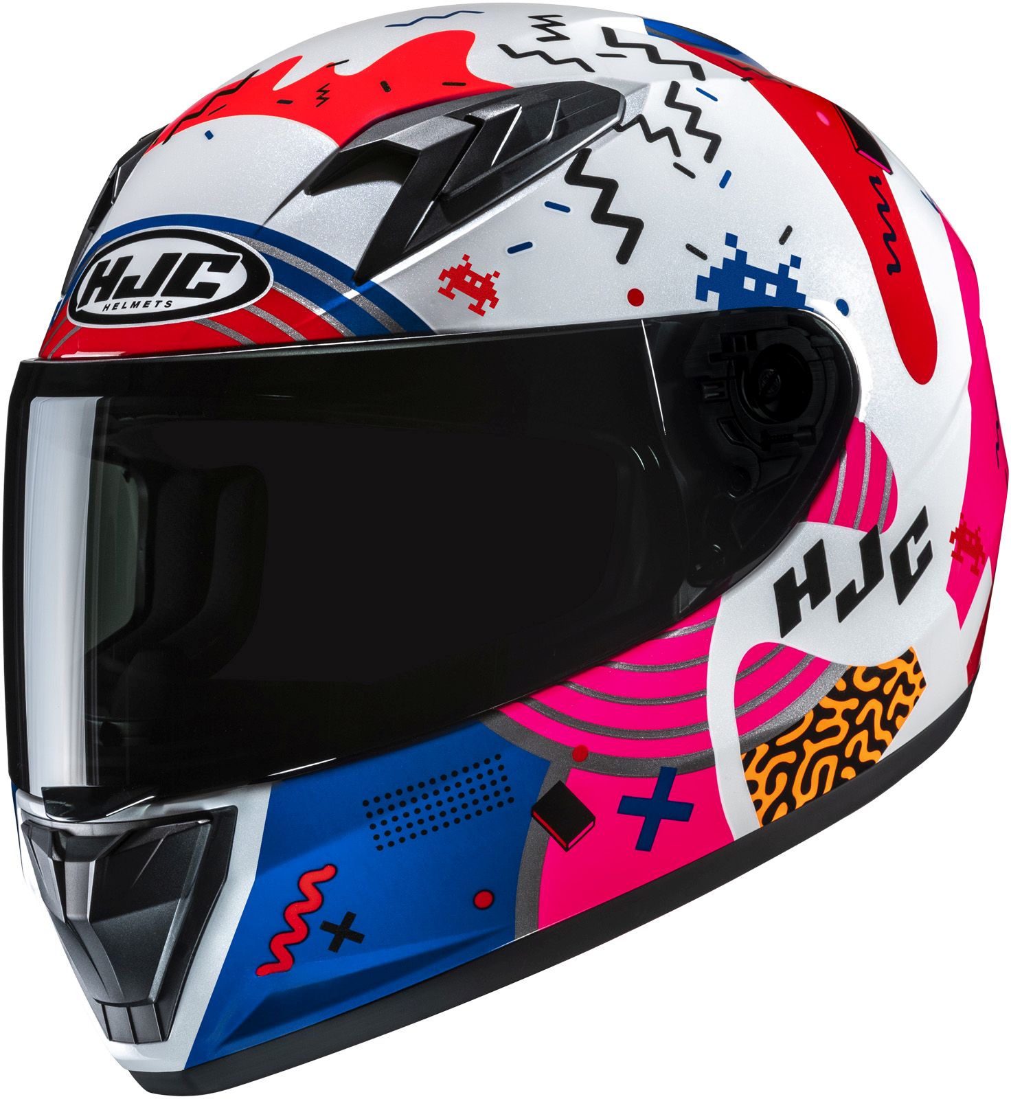 Children's motorcycle helmet HJC Y10 Mika White - Pink Blue