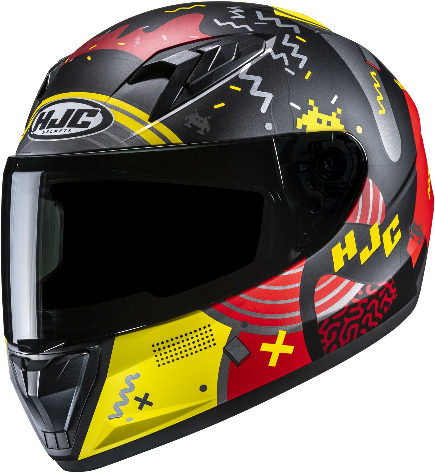 Casque moto enfants HJC Y10 Mika Noir - Rouge Jaune