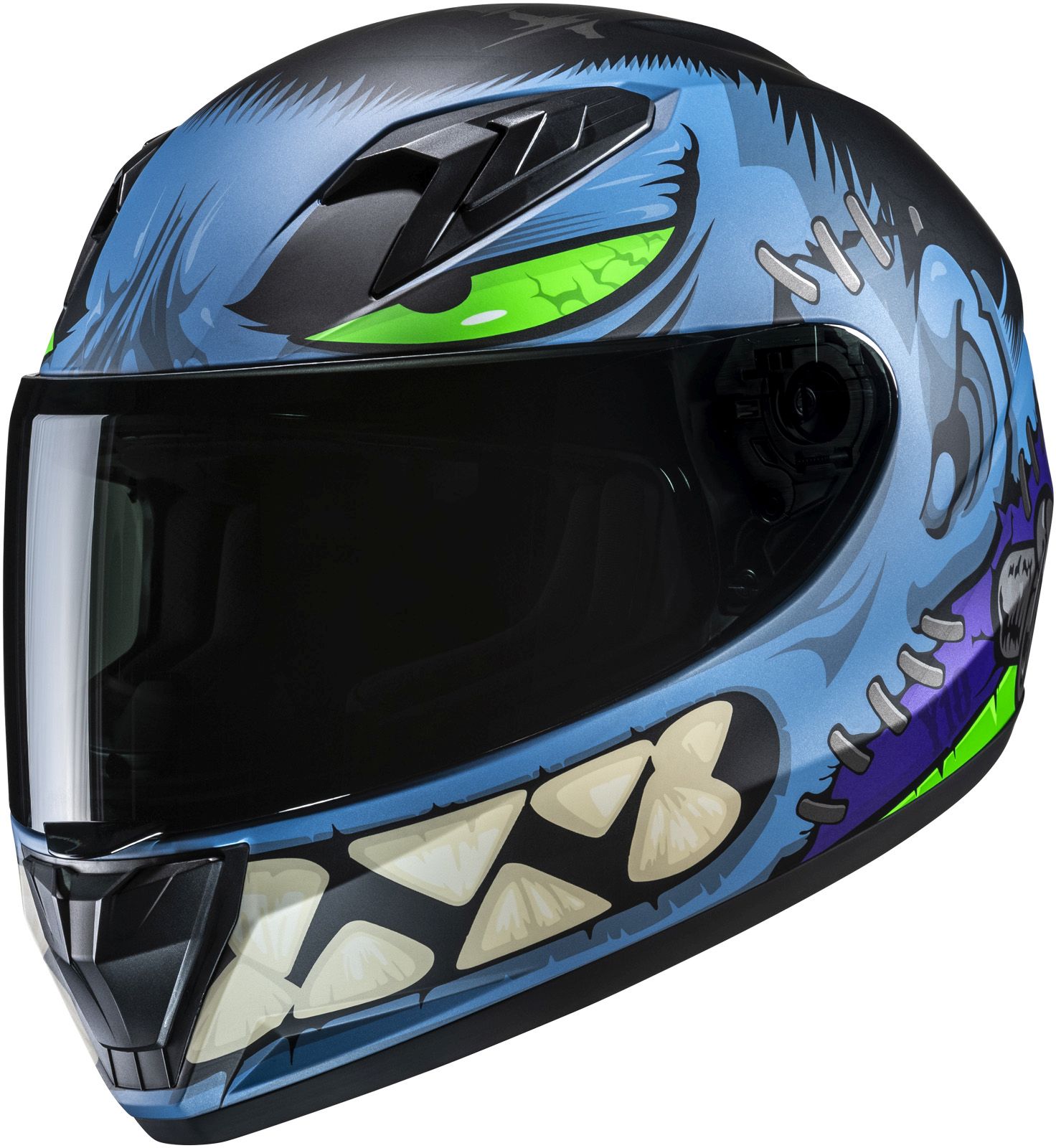 Casque moto enfants HJC Y10 Frank Bleu - Noir