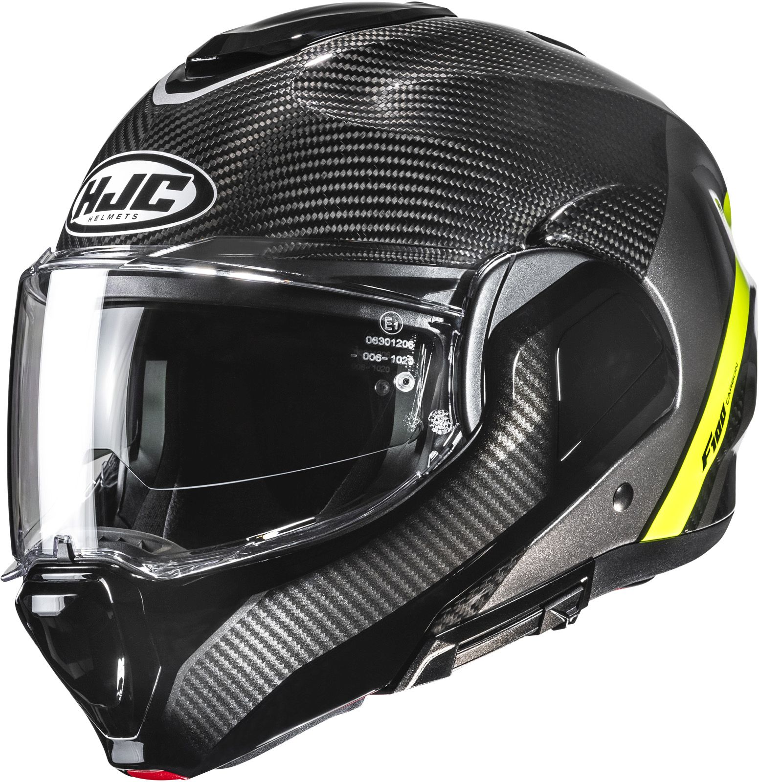 HJC F100 Carbon Stan Noir - Jaune