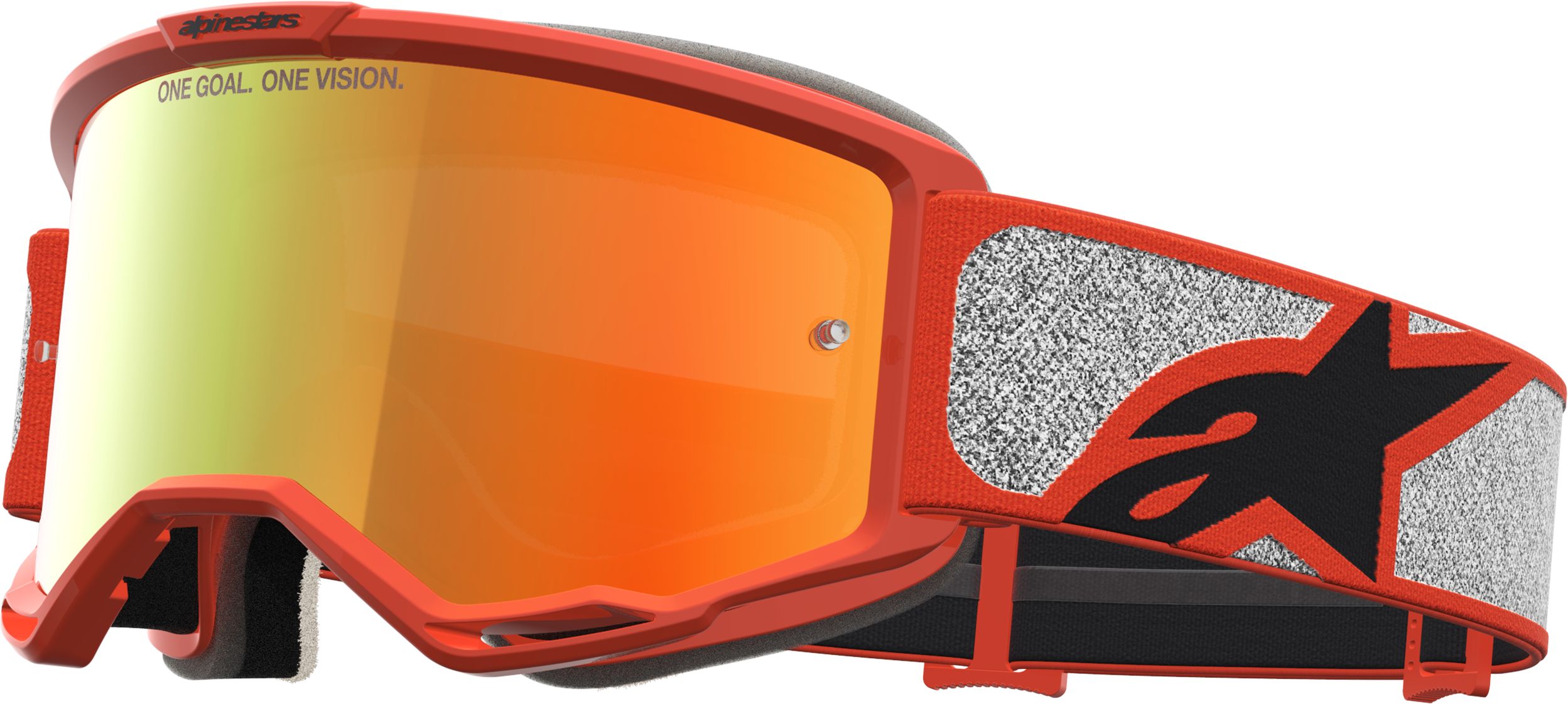 Cross goggles ALPINESTARS Vision 5 Rora Goggle Silver-Orange-Mirror Red