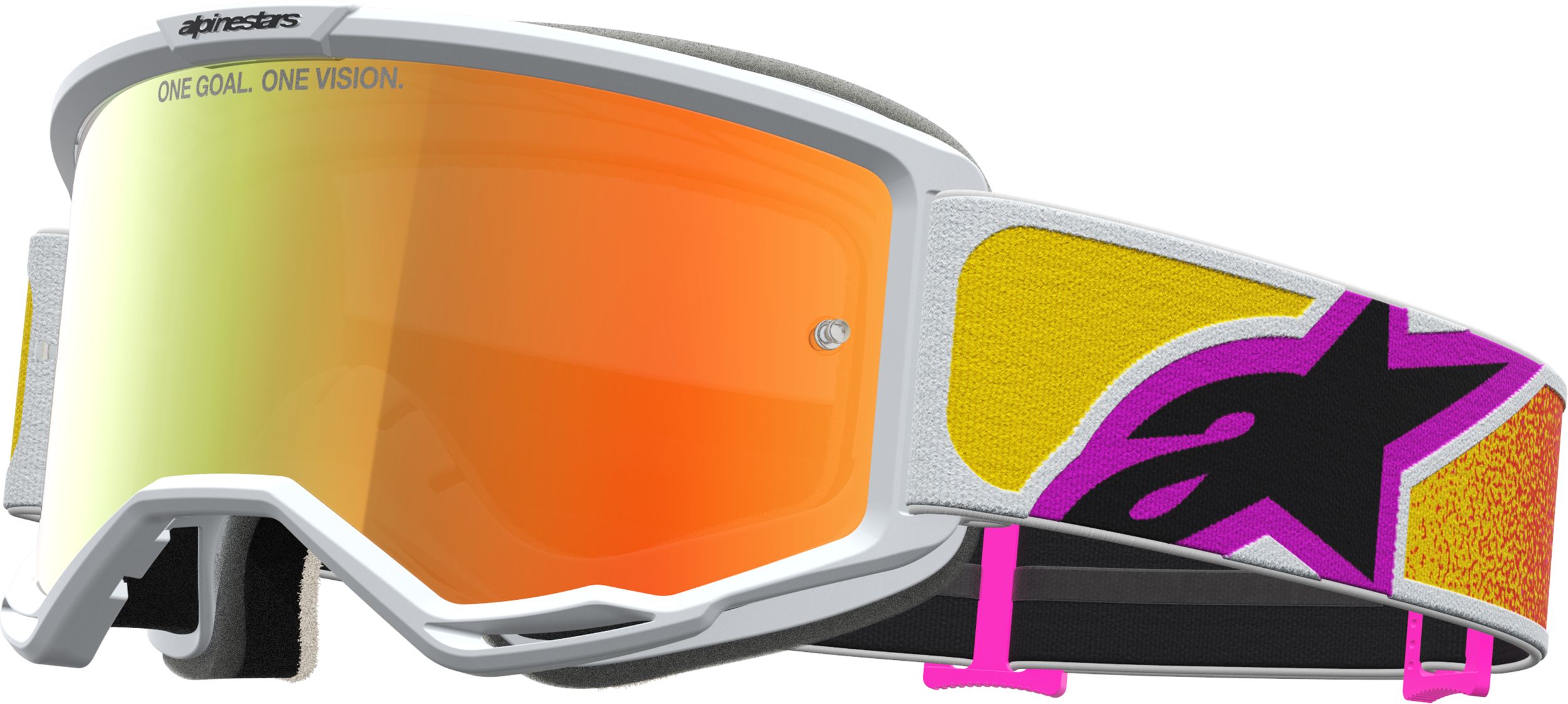 Cross goggles ALPINESTARS Vision 5 Drag Goggle Orange-Red-Mirror Red