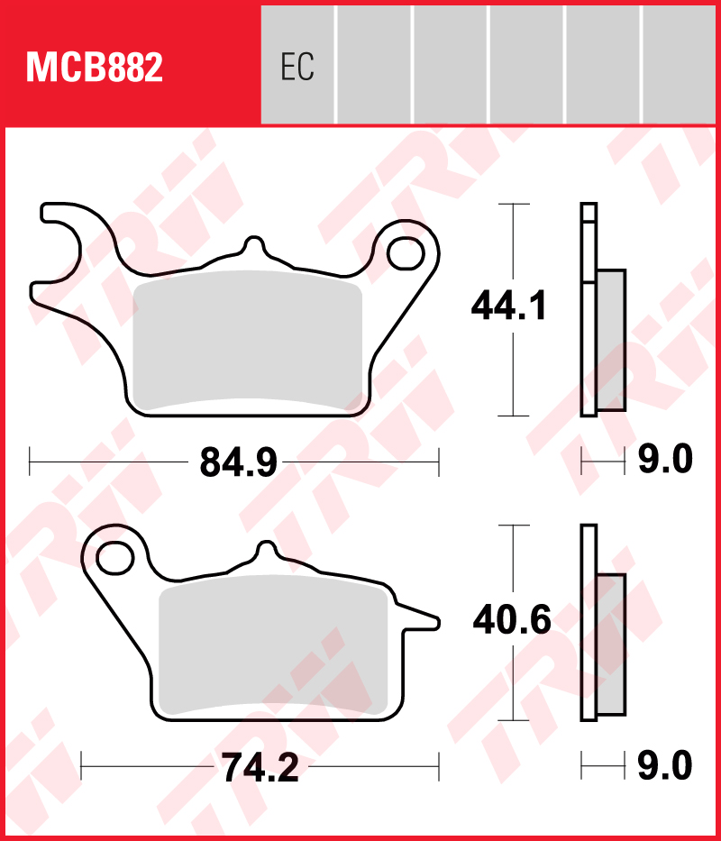 TRW Plaquettes de frein MCB882EC Organique