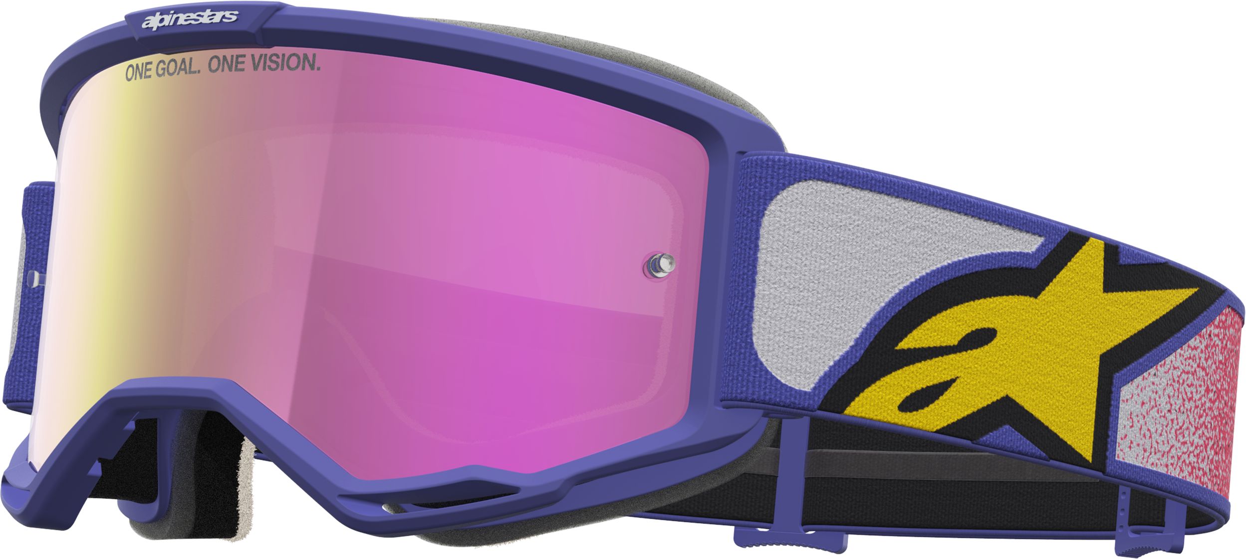 Cross goggles ALPINESTARS Vision 5 Drag Goggle Red-Purple-Mirror Pink