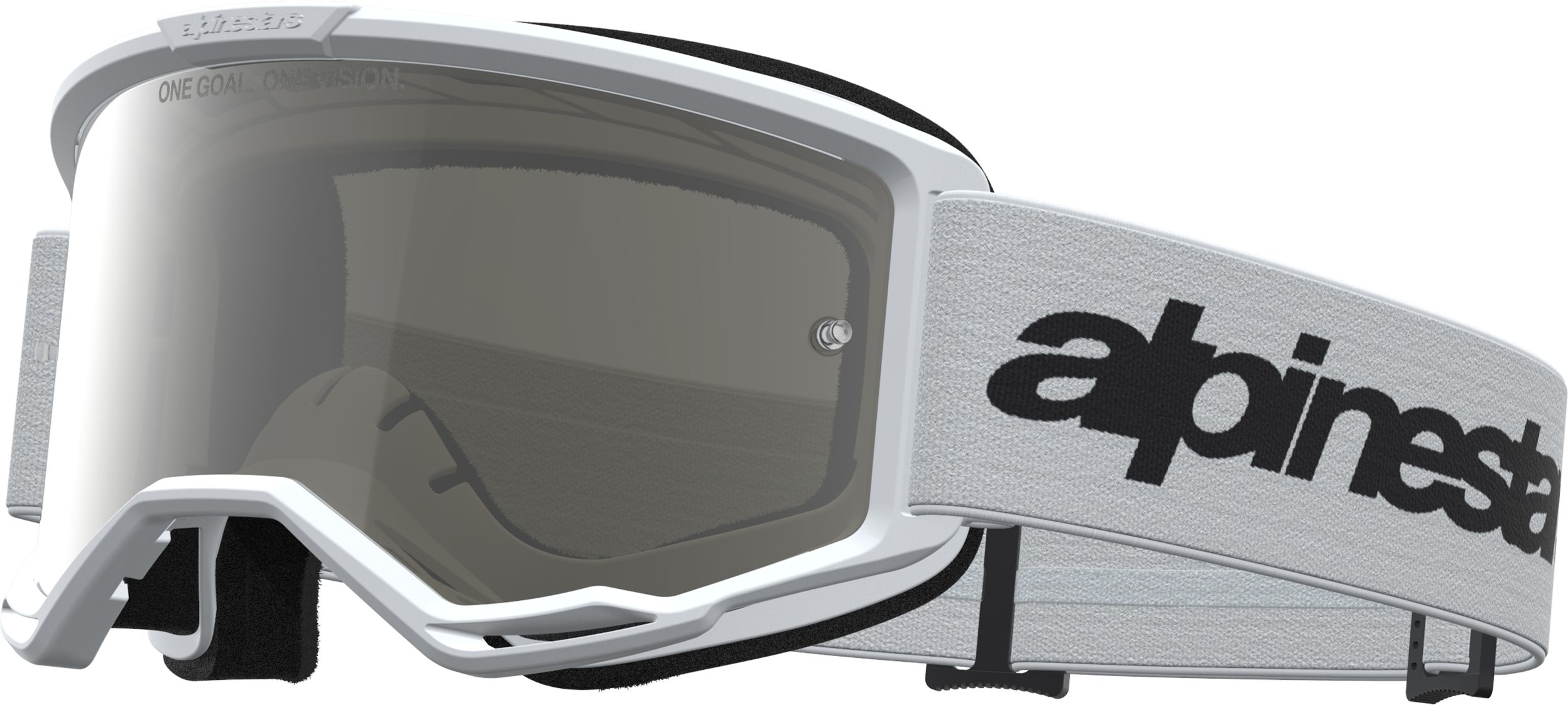 ALPINESTARS Vision 3 Wordmark Goggle Blanc-Noir-Miroir Argent
