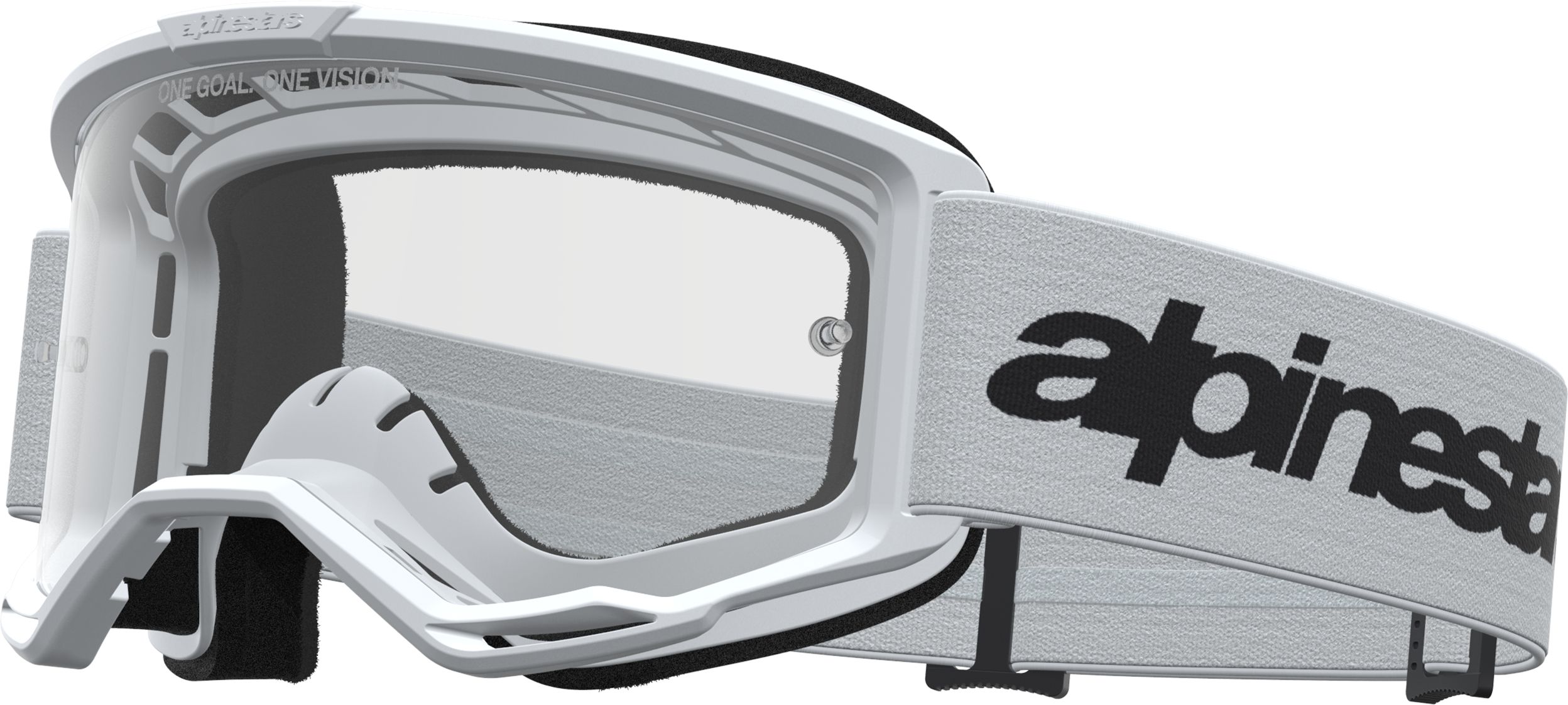 ALPINESTARS Vision 3 Wordmark Goggle Blanc-Noir-Transparent