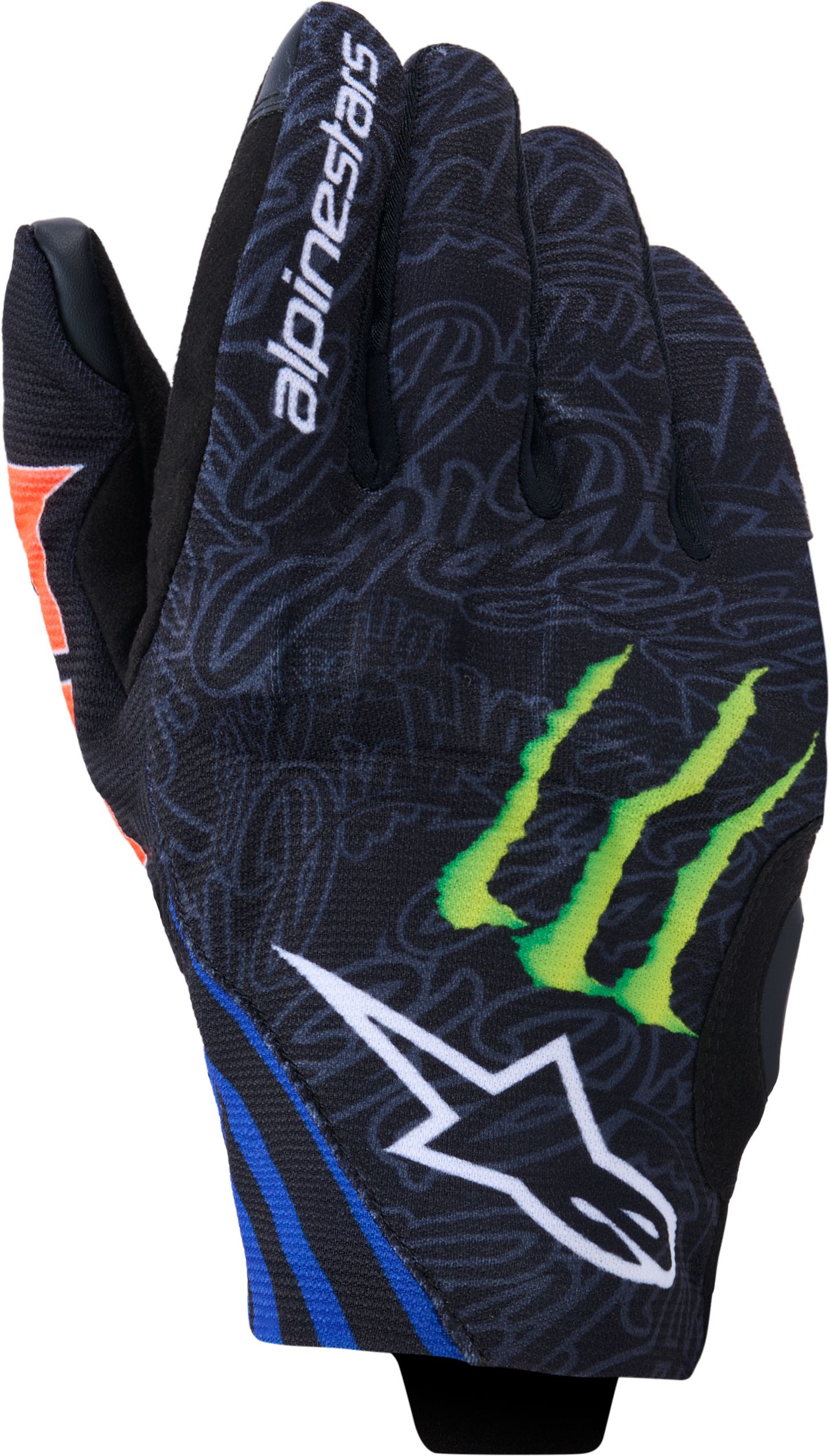 Gants été hommes ALPINESTARS Reef V2 Gloves FQ20 Monster Noir-Rouge Fluo-Bleu-Vert