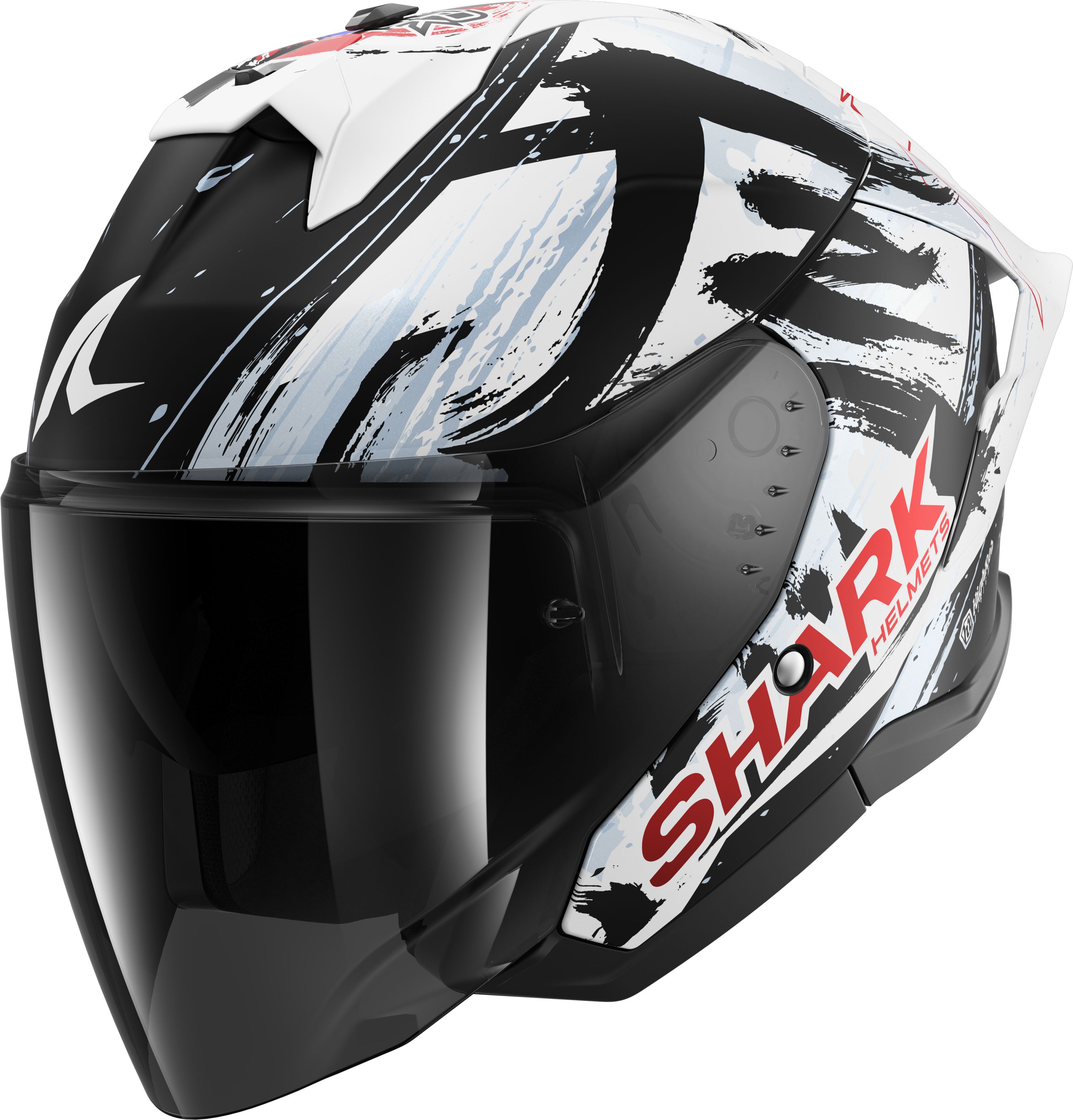 SHARK Skwal Jet Cup Replica Zarco Suzuka Mat Noir-Blanc-Noir KWK