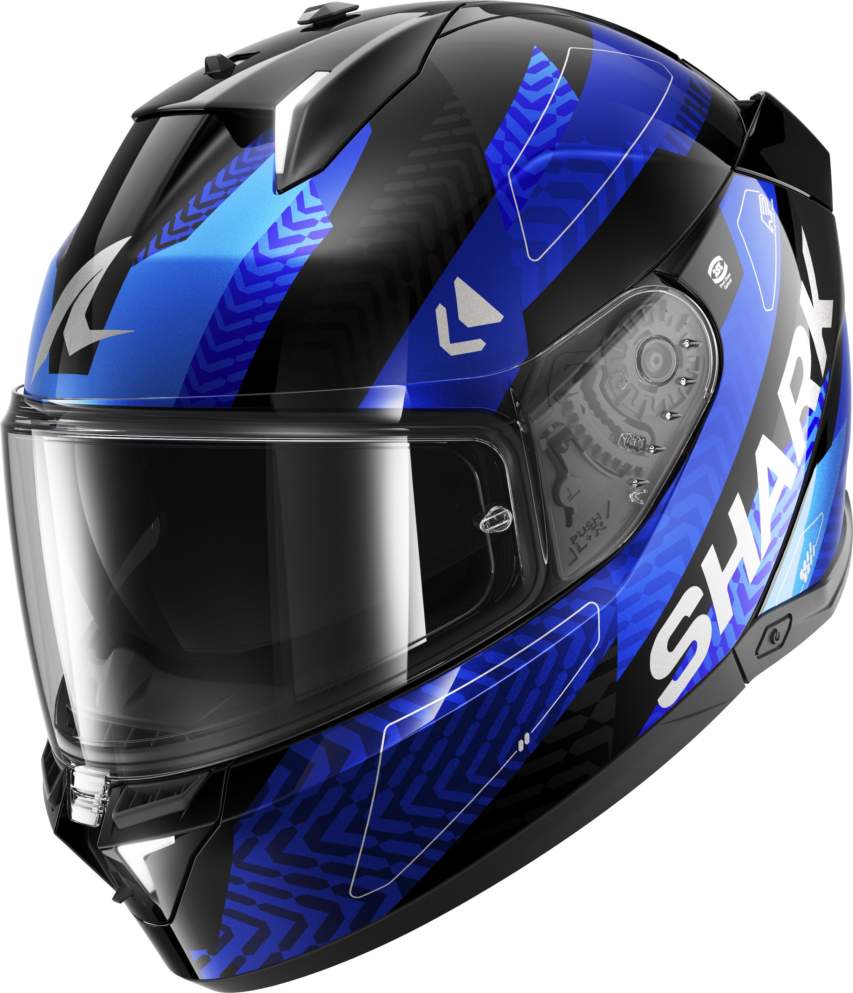 SHARK Skwal i3 Ready Noir-Chrome-Bleu KUB
