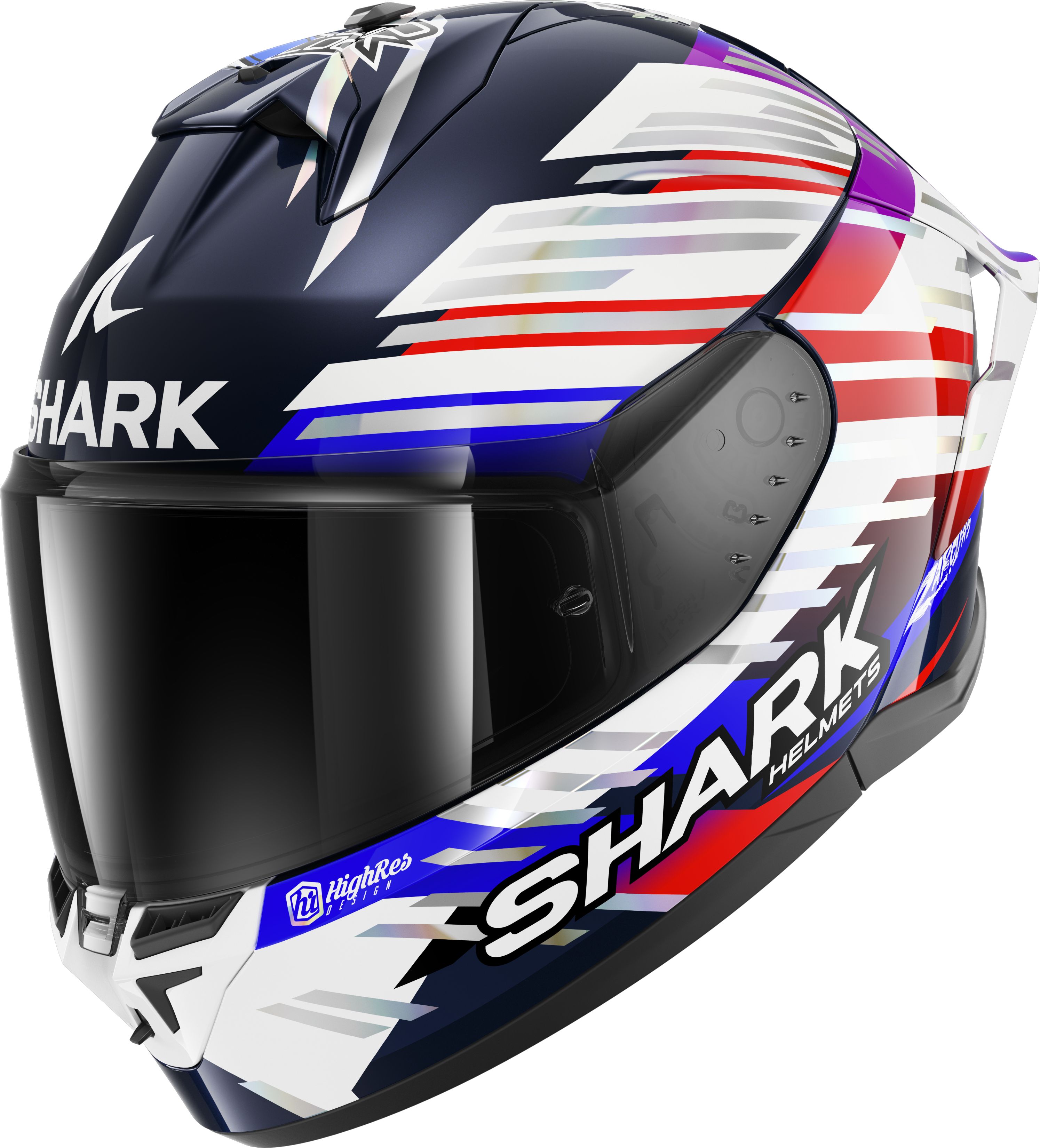 SHARK Skwal Cup Replica Zarco GP de France 2026 Bleu-Chrome-Rouge BUR