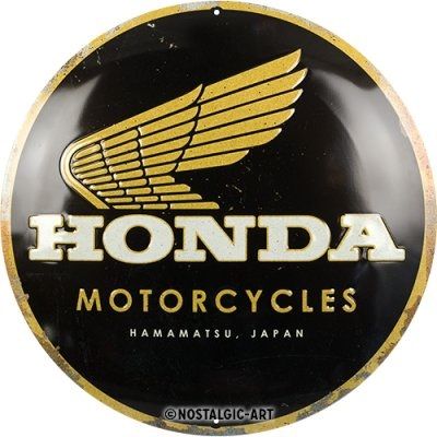 Tin signs NOSTALGIC ART sign round 35 Honda