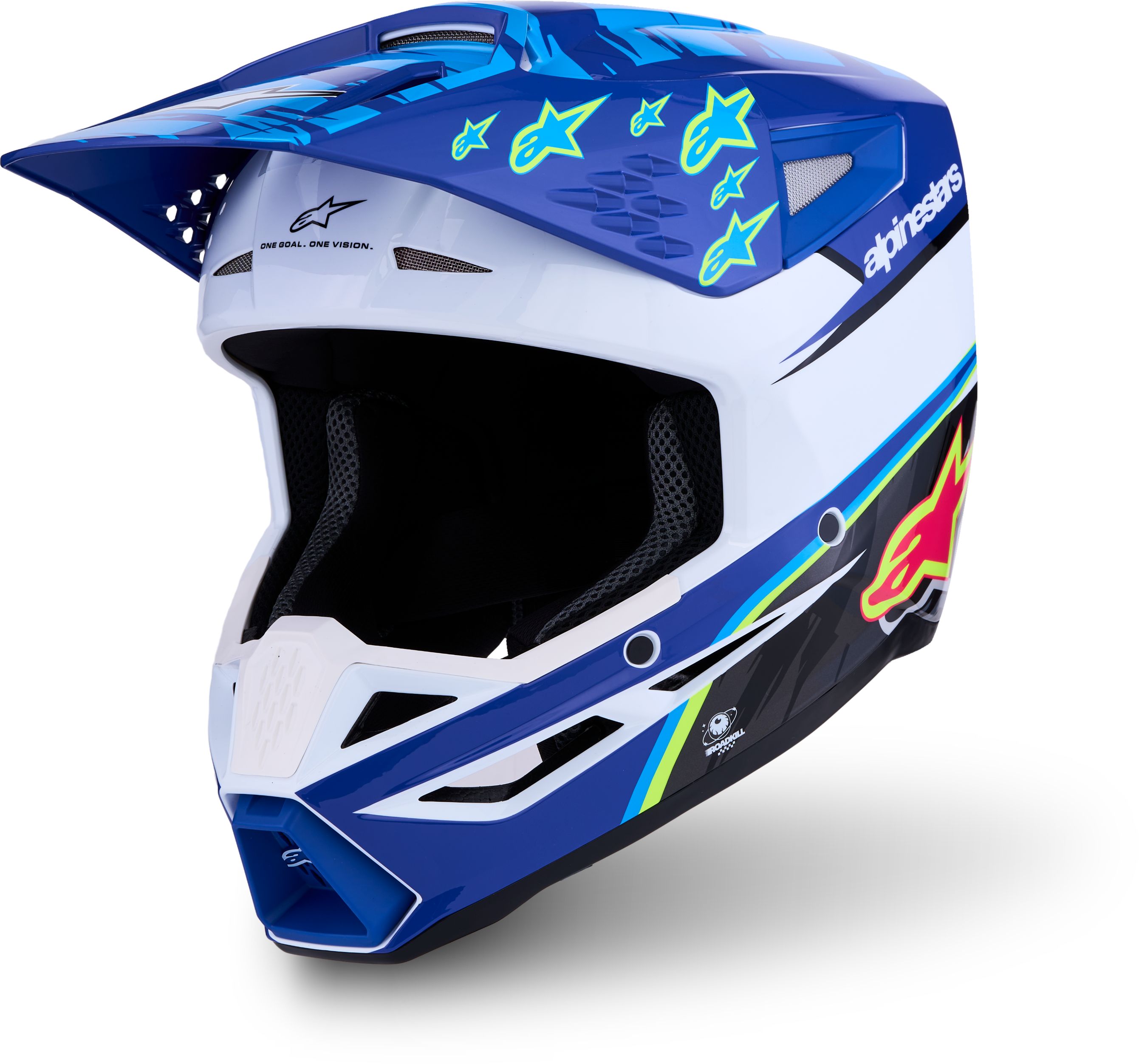 ALPINESTARS S-M3 Falcon Bleu-Blanc-Noir-Rose Fluo-Jaune Fluo