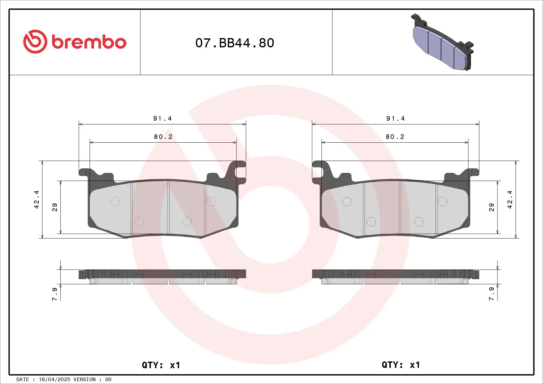 BREMBO Remblokken OEM Gesinterd Metaal 07BB4480