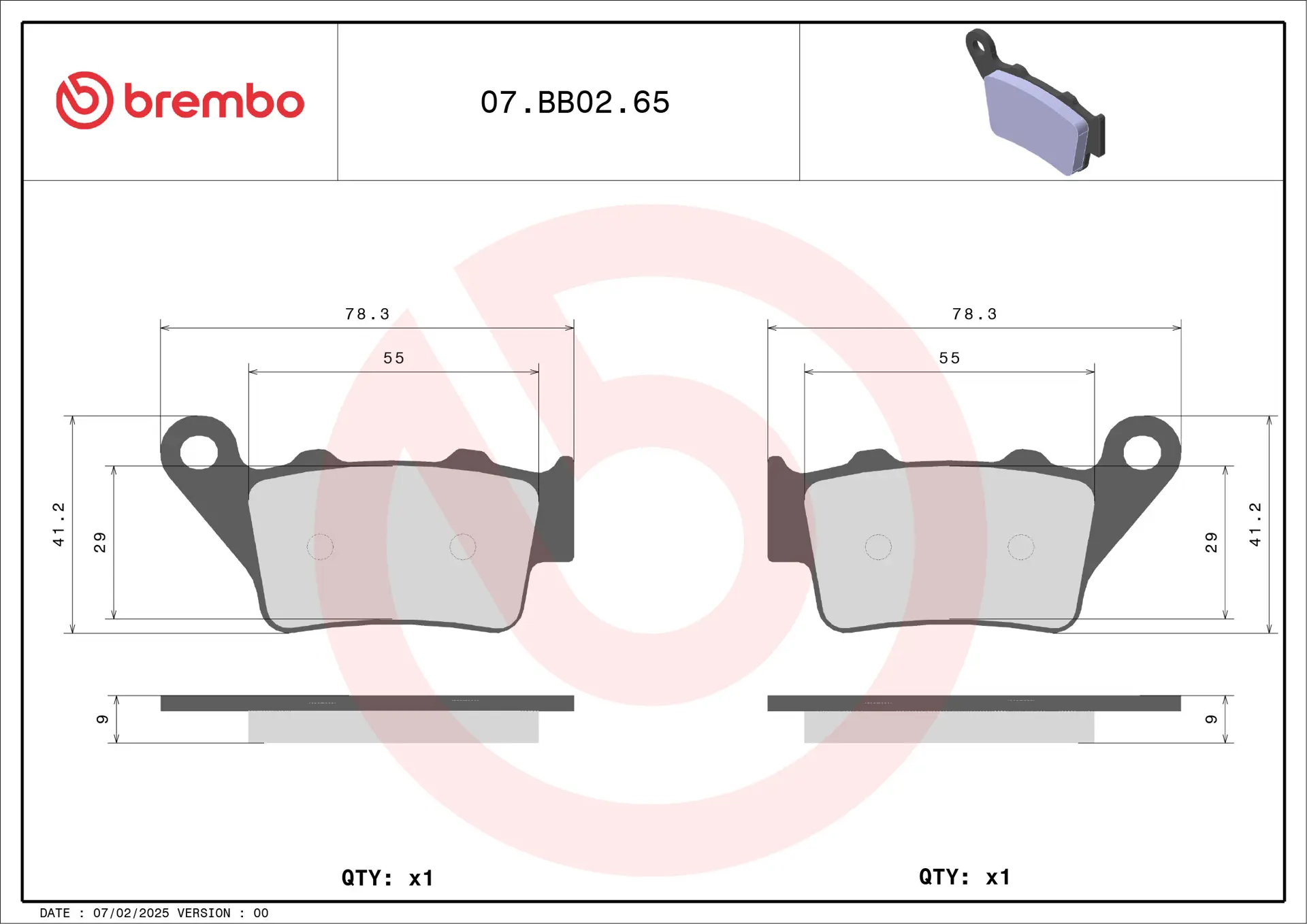 BREMBO Remblokken OEM Gesinterd Metaal 07BB0265