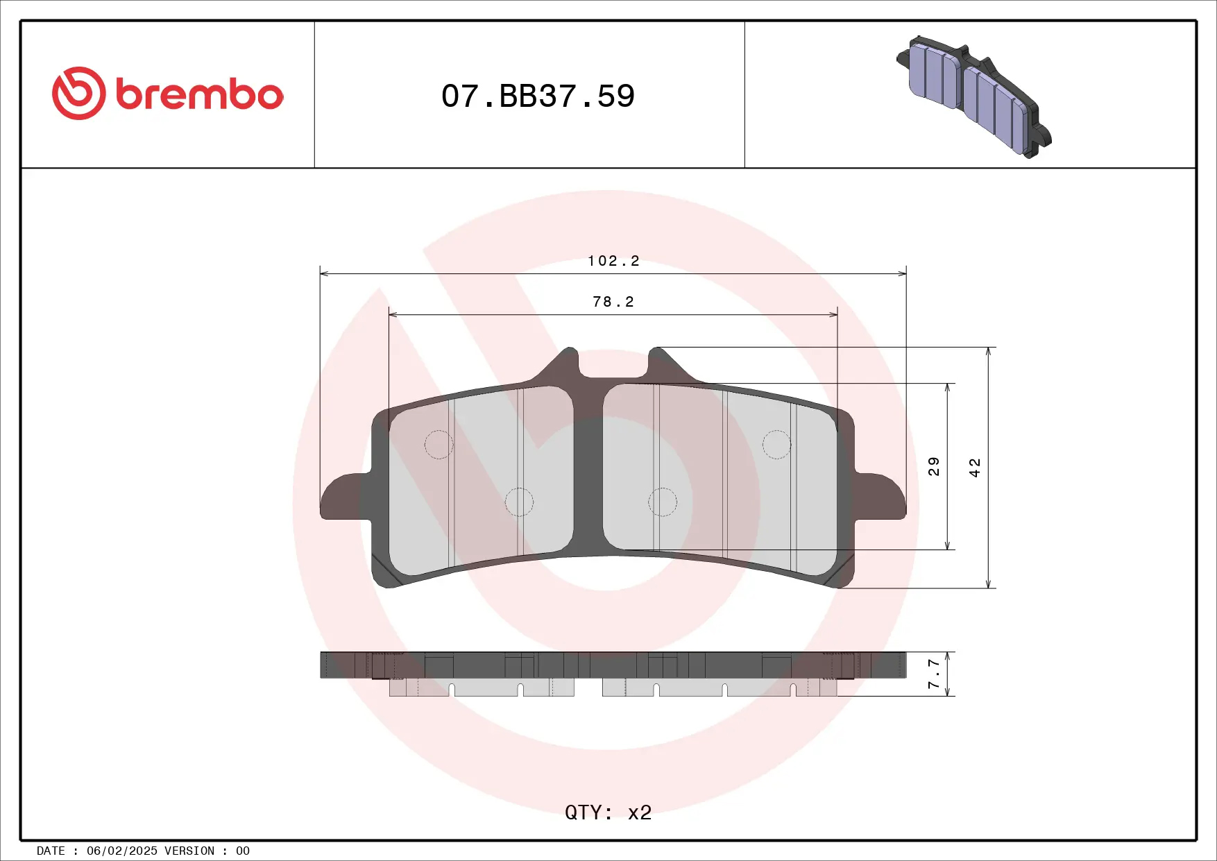 BREMBO Remblokken OEM Gesinterd Metaal 07BB3759