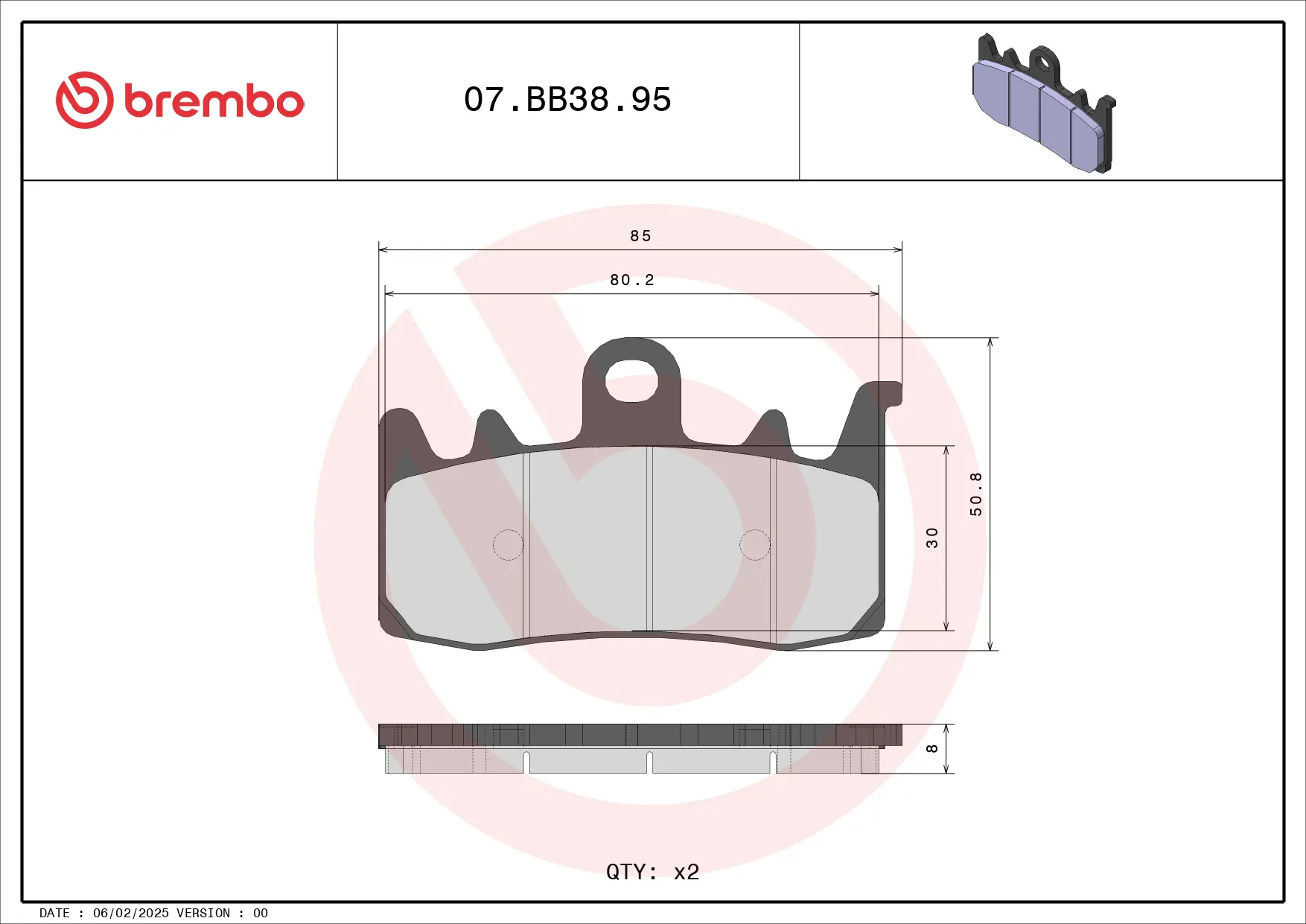 BREMBO Remblokken OEM Gesinterd Metaal 07BB3895
