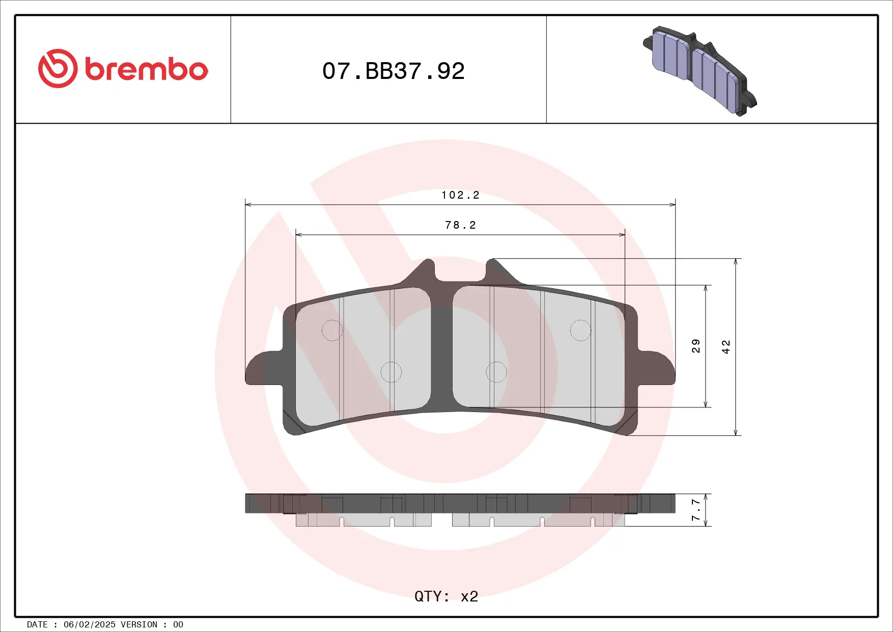 BREMBO Remblokken OEM Gesinterd Metaal 07BB3792