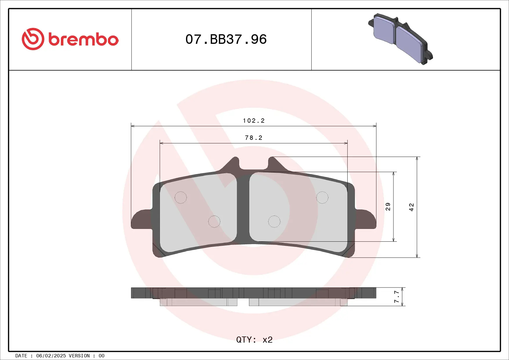 BREMBO Remblokken OEM Gesinterd Metaal 07BB3796