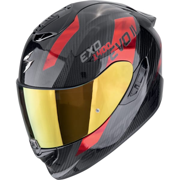 SCORPION EXO-1400 Evo II Air Carbon Platted Zwart-Rood