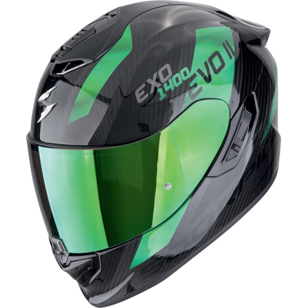 SCORPION EXO-1400 Evo II Air Carbon Platted Zwart-Groen