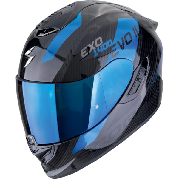 SCORPION EXO-1400 Evo II Air Carbon Platted Zwart-Blauw