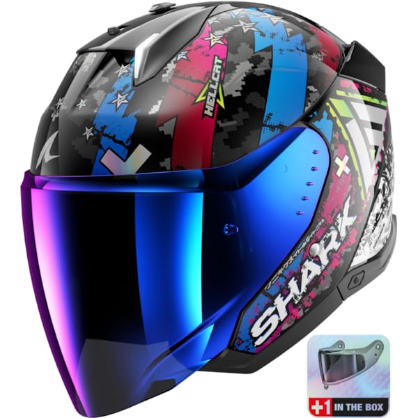 SHARK Skwal i3 Jet Hellcat Noir-Chrome-Bleu KUB