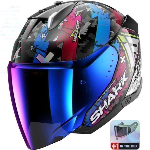 SHARK Skwal i3 Jet Hellcat Zwart-Chroom-Blauw KUB
