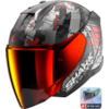 SHARK Skwal i3 Jet Hellcat Mat Zwart-Chroom-Rood KUR