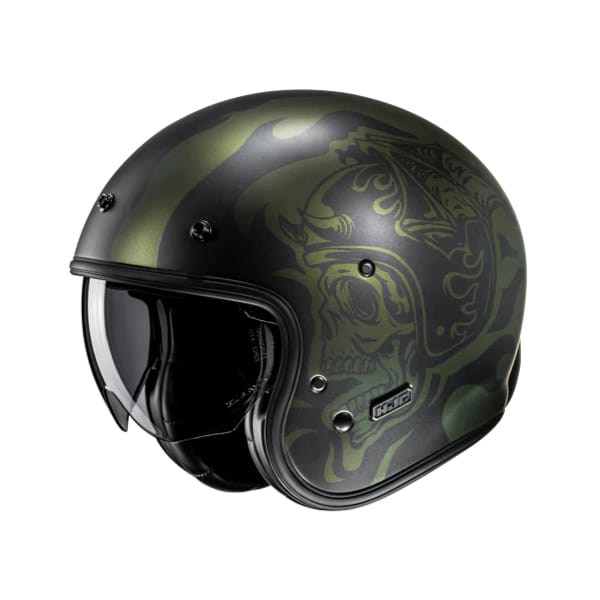 HJC V31 Flame Mat noir - Vert