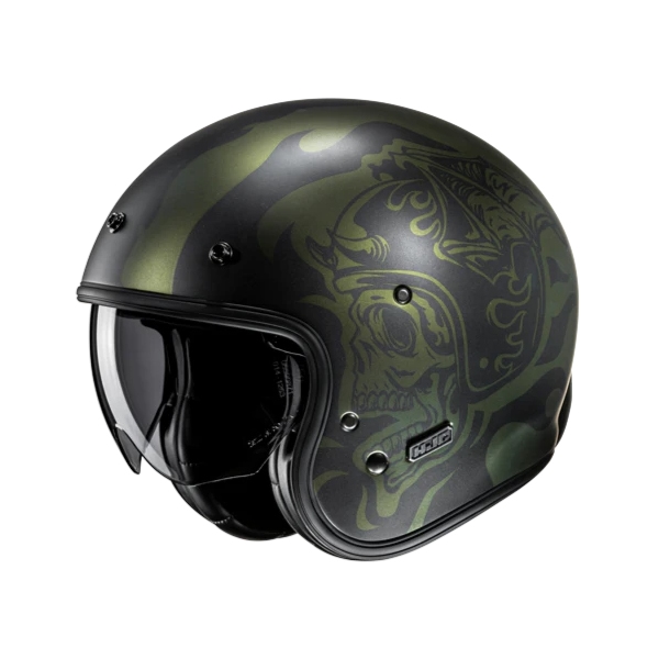 HJC V31 Flame Matt black - Green