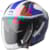 Casque jet GMS Vectus Graphic Mat Bleu - Rouge