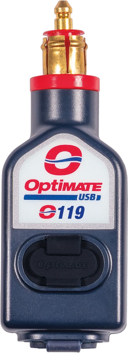 Alimentation courant OPTIMATE O-119 double chargeur USB-A/USB-C fiche DIN 180° 3300mA