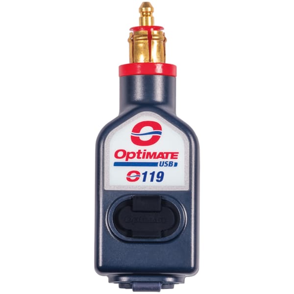 OPTIMATE O-119 dubbele USB-A/USB-C lader DIN plug 180° 3300mA