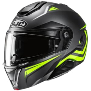 Casque modulable HJC i91 Tricus Mat jaune - Gris