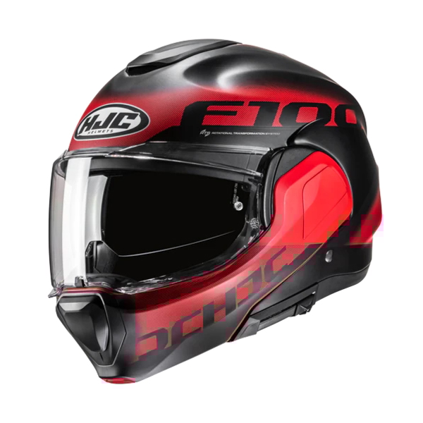 HJC F100 Hetal Mat rouge - Noir