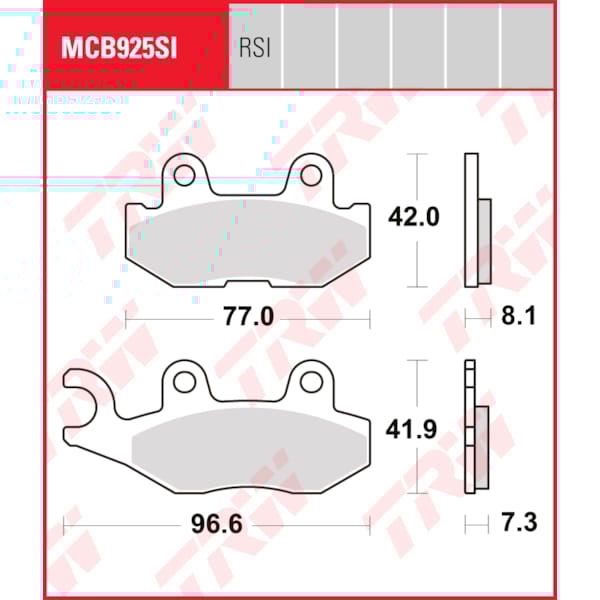 TRW Plaquettes de frein MCB925SI Sinter offroad