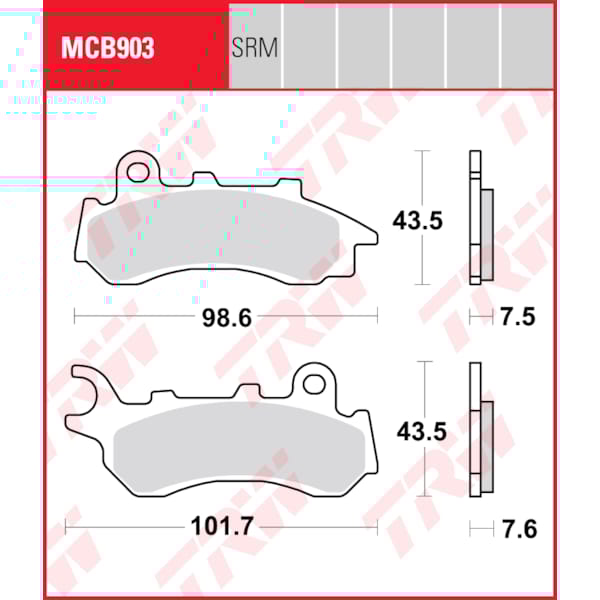 TRW Brake pads MCB903SRM Sinter maxi scooter