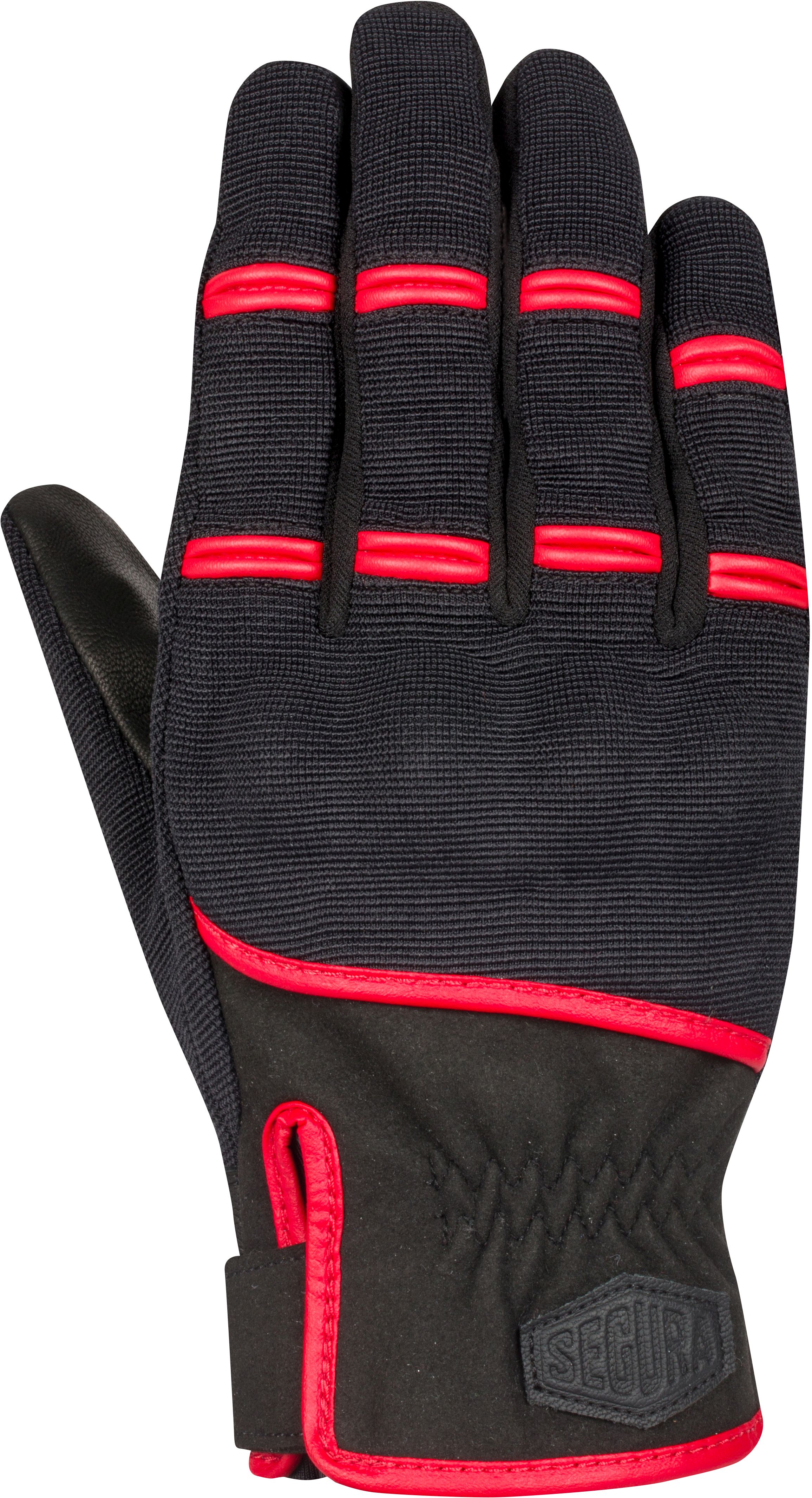 Gants été hommes SEGURA Palmer Noir-Rouge
