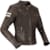 Women's leather motorcycle jacket SEGURA Lady Romeo Brown-White
