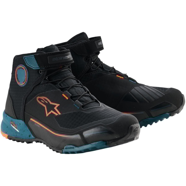 ALPINESTARS CR-X Drystar Shoes Black-Petrol-Orange Fluo