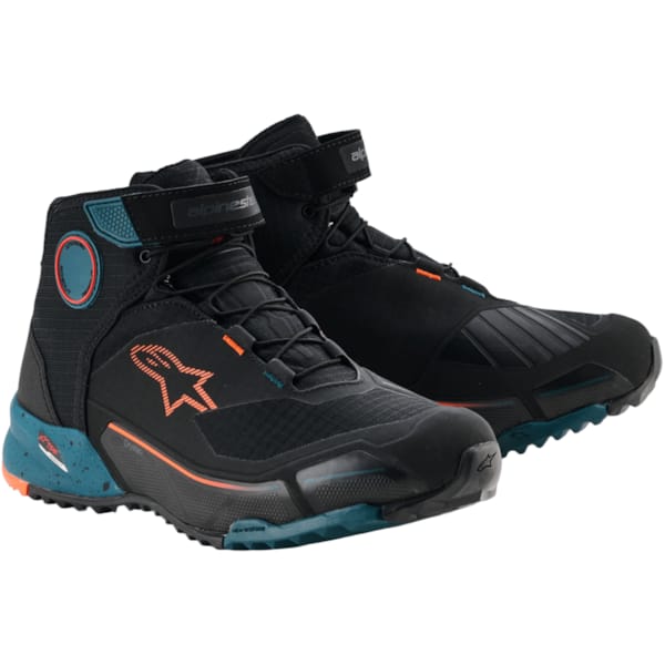 ALPINESTARS CR-X Drystar Shoes Zwart-Petrol-Oranje Fluo