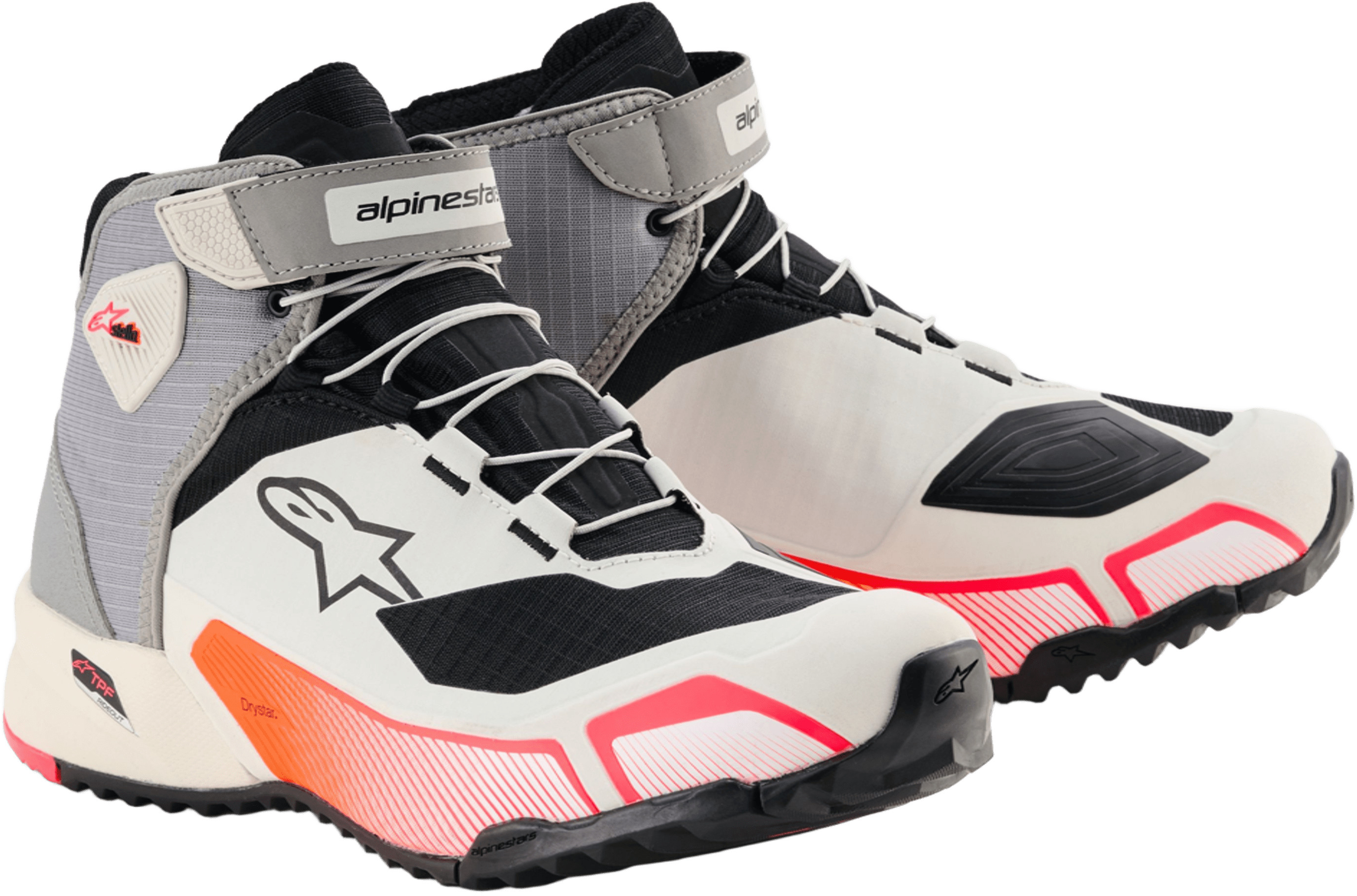 Motorschoenen dames ALPINESTARS CR-X Women's Drystar Shoes Wit-Mid Grijs-Zwart-Diva Roze