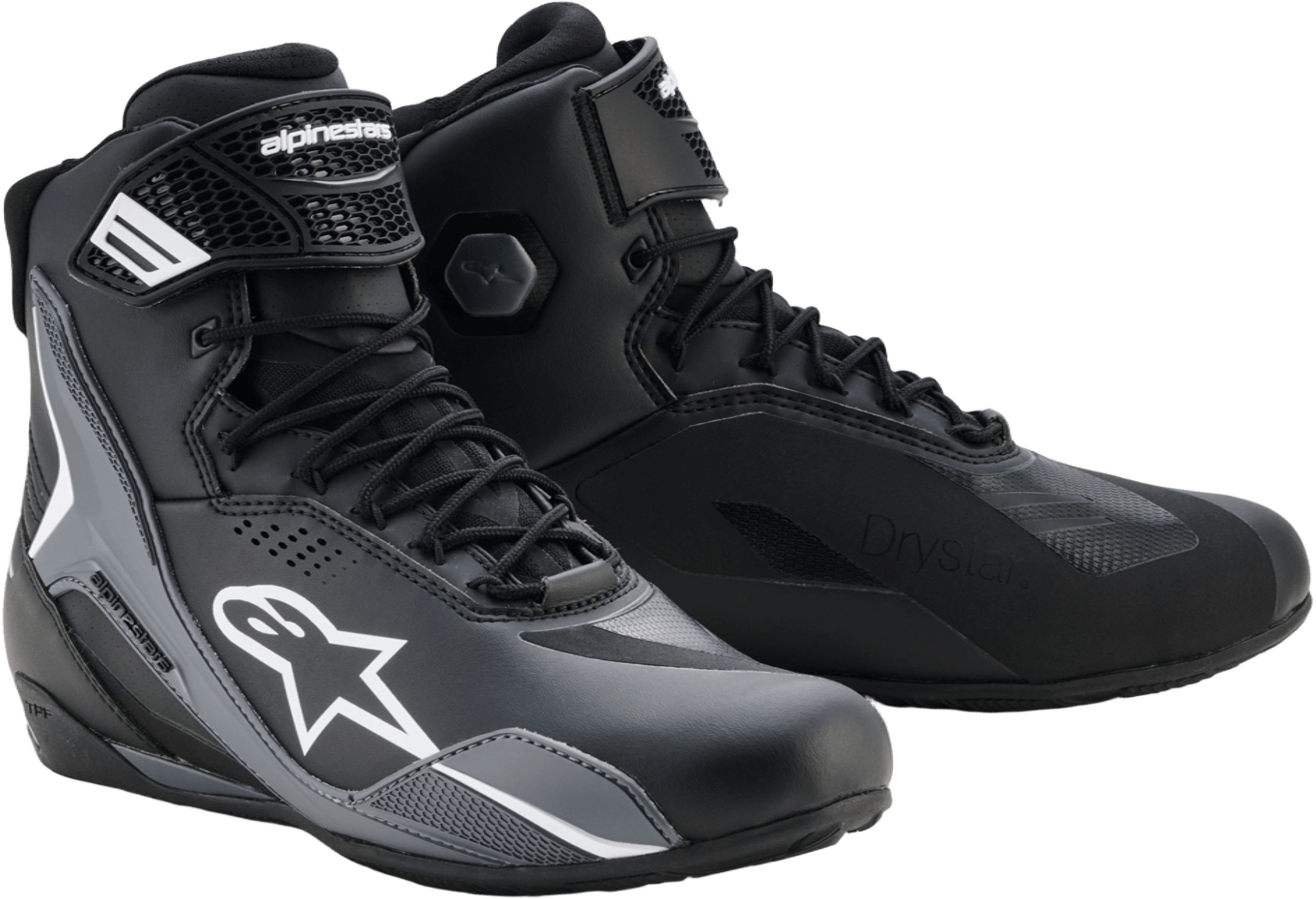 Chaussures moto hommes ALPINESTARS Faster-4 Drystar Noir-Gris Cool-Blanc