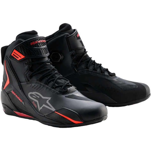 ALPINESTARS Faster-4 Drystar Shoes Black-Rio Red-Red Fluo