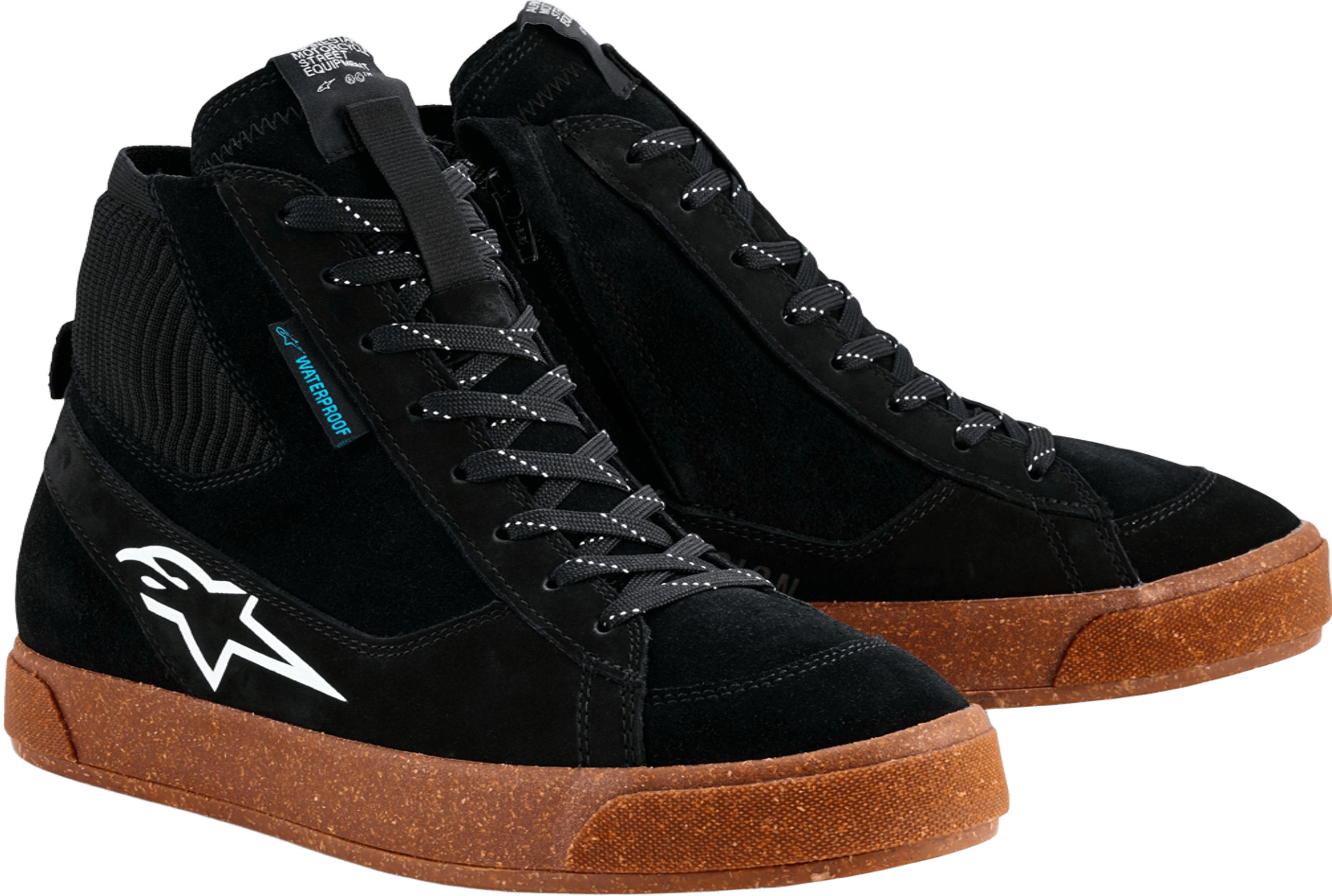 Chaussures moto hommes ALPINESTARS Stated Waterproof Shoes Noir-Gomme-Blanc