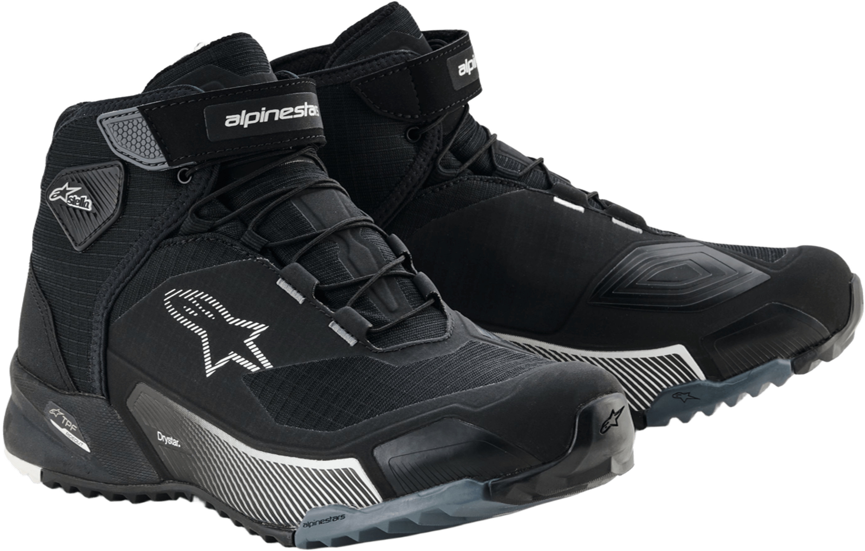 Chaussures moto femmes ALPINESTARS CR-X Women's Drystar Shoes Noir-Gris Foncé-Blanc