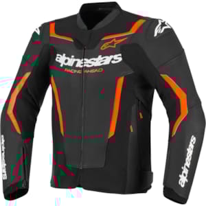 Leder motorjas heren ALPINESTARS GP Force V2 Jacket Zwart-Rood Fluo