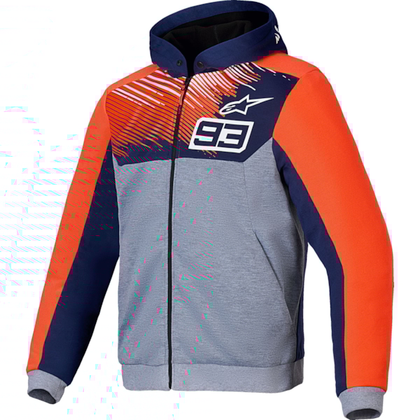 ALPINESTARS Chrome V2 Sport Hoodie MM93 Marineblauw-Grijs Melange-Rood Fluo
