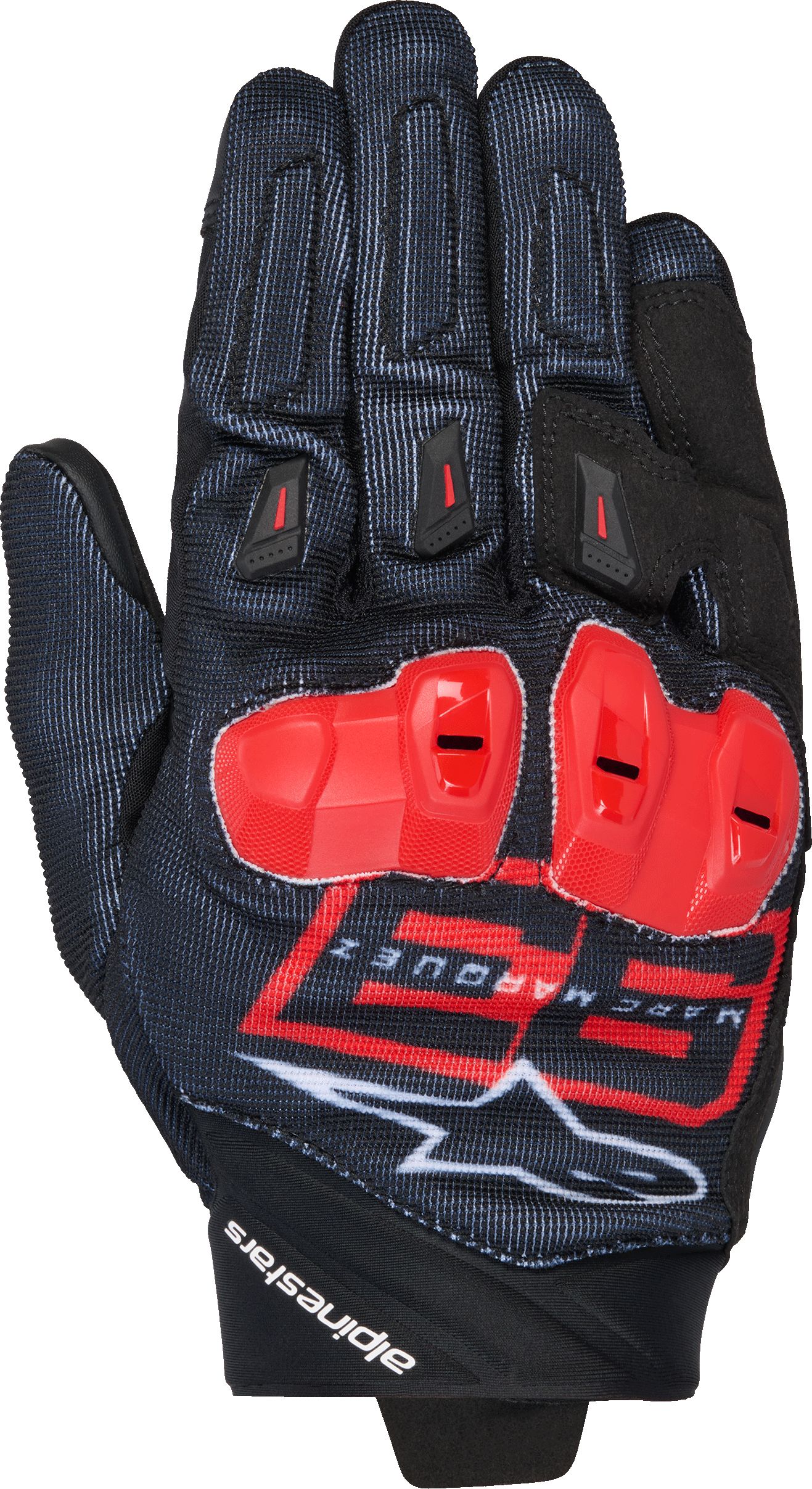 Gants été hommes ALPINESTARS SP X 1 Gloves MM93 Noir-Rouge Vif-Blanc